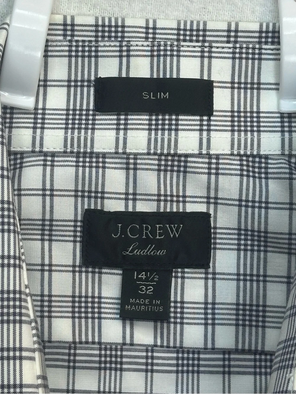 J.Crew Ludlow Slim Fit Men’s 14.5 32 Plaid Stretch Cotton Dress Shirt